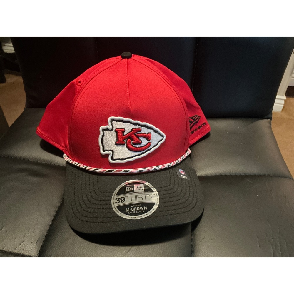 Kansas City Chiefs New Era 39THIRTY A-Frame M-Crown Rope Hat Red Black L/XL